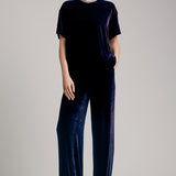 Silk Velvet T-Shirt in Blue