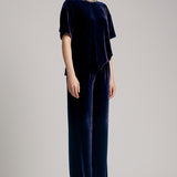 Silk Velvet T-Shirt in Blue