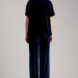 Silk Velvet T-Shirt in Blue