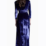 Silk Velvet Side Slit Robe Dress