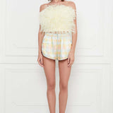 Checkered Print Silk Satin Shorts
