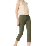 IY Beaded Cropped Trousers In Khaki