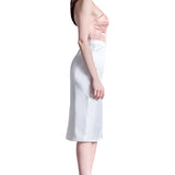 Silk Satin Pencil Skirt in White
