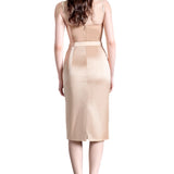 Silk Satin Pencil Skirt in Champagne