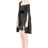 Asymmetrical Off Shoulder Bell Sleeves Mini Dress