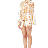 Printed Silk Chiffon Pussy Bow Blouse