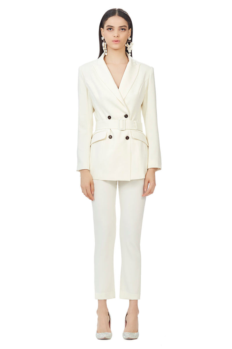 Ivory double breasted blazer best sale