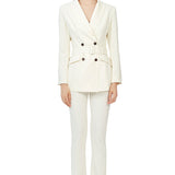 Double Breasted Blazer in Ivory White