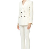 Double Breasted Blazer in Ivory White