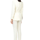 Double Breasted Blazer in Ivory White