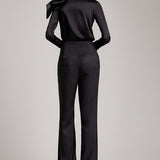 Wide Leg High Waisted Trousers in Black