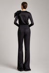 Wide Leg High Waisted Trousers in Black