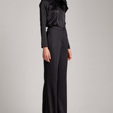 Wide Leg High Waisted Trousers in Black