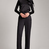 Wide Leg High Waisted Trousers in Black
