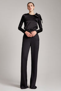 Wide Leg High Waisted Trousers in Black