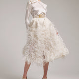 Silk Satin Button and Bow Embellished Blouse with Long Sleeves In White