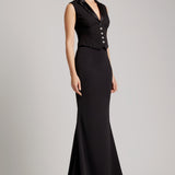 V-Neck Waistcoat in Black