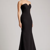 Strapless Mermaid Floor Length Dress in Black