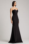 Strapless Mermaid Floor Length Dress in Black