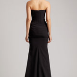 Strapless Mermaid Floor Length Dress in Black