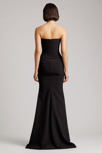 Strapless Mermaid Floor Length Dress in Black