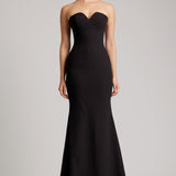 Strapless Mermaid Floor Length Dress in Black
