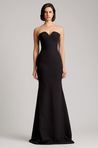 Strapless Mermaid Floor Length Dress in Black