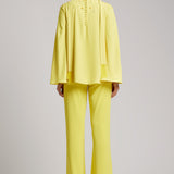 Sequin Bell Sleeve Dress  in Baby Yellow