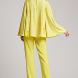 Sequin Bell Sleeve Dress  in Baby Yellow