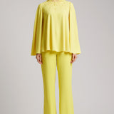 Sequin Bell Sleeve Dress  in Baby Yellow