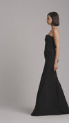 Strapless Mermaid Floor Length Dress in Black