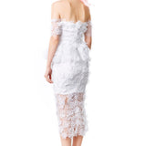 3D Flower Embellished High Waisted Skirt
