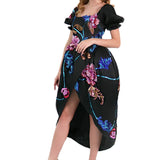 Sequins Embellished Silk Gazar Tulip Dress