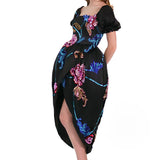 Sequins Embellished Silk Gazar Tulip Dress