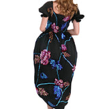 Sequins Embellished Silk Gazar Tulip Dress