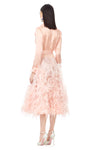 Silk Gazar Ostrich Feathers Embellished Trench Coat in Pink