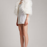 Ostrich Feather Bolero in White