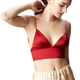 Silk Satin Bikini Bralet in Maroon