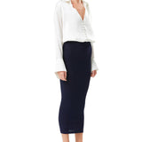 Metallic Grained Stretchable Skirt