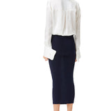Metallic Grained Stretchable Skirt
