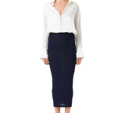 Metallic Grained Stretchable Skirt