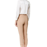 IY Beaded Cropped Trousers In Nude