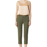 IY Beaded Cropped Trousers In Khaki