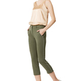 IY Beaded Cropped Trousers In Khaki