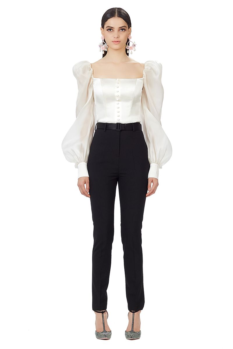 High Waisted Trousers in Black