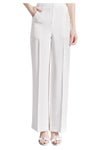 Crepe Silk High Waisted Long Pants in White