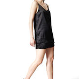 Silk Satin Camisole & Elastic Band Shorts in Black