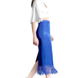 Crepe Silk Fan Sleeves Cropped Top in White