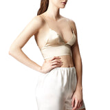 Silk Satin Bikini Bralet in Champagne