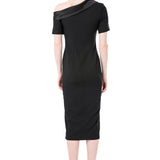 Asymmetrical Off Shoulder Side Slit Dress